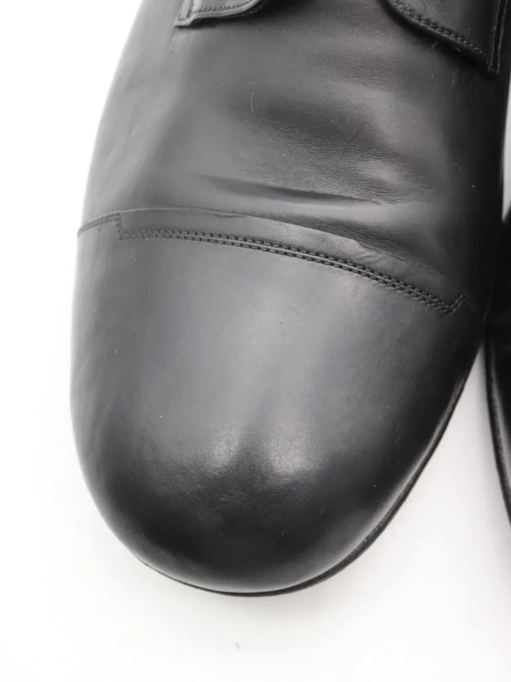 Dolce & Gabbana Men’s Size UK 9.5 Cap Toe Derby Shoes Black Leather